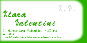 klara valentini business card